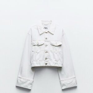 NWT Zara White Denim Jacket